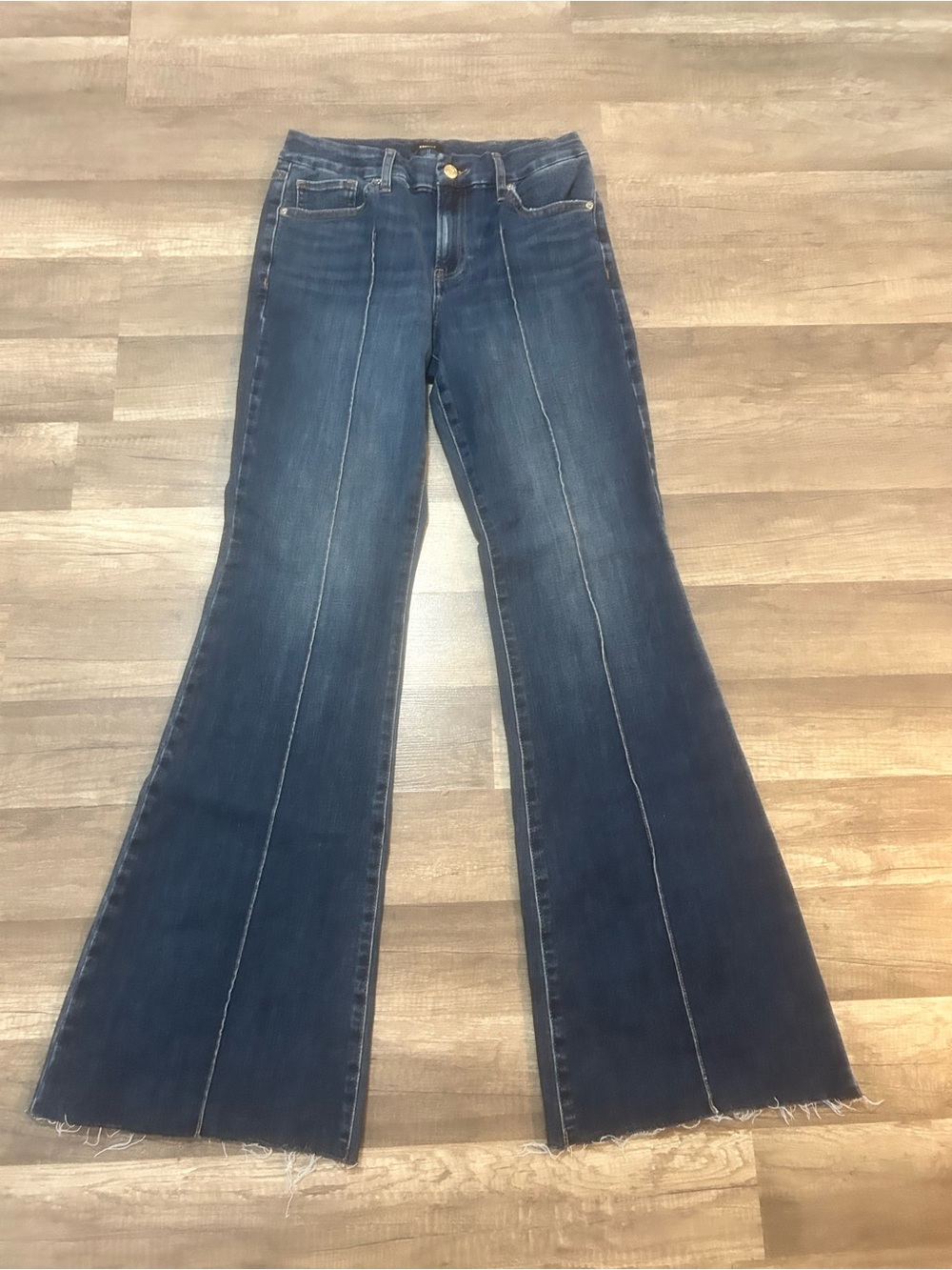 Express Dark Blue 70s Flare Flexx Jeans